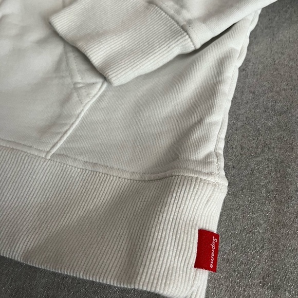 [S]Supreme Comme Des Garcons Split White Hoodie with Black Logo - Picture 3 of 11